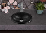 Hand Hammered Oval Drop-in Bathroom Vanity Sink (17 inches)