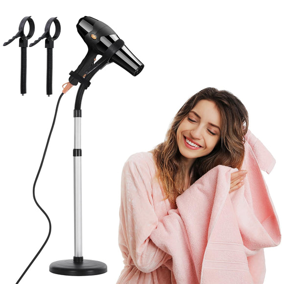 Hair Dryer Holder Blow Dryer Stand with 2 Detachable Heads 360 Degree