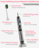 Electric Toothbrush with 6 Brush Heads for Adults and Kids, One Charge for 90 Days, Wireless