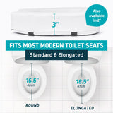 Toilet Seat Riser for Seniors - Adds 3 inches. Universal Fit - Firm Raised Toilet Seat