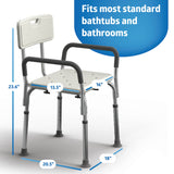 Shower Seat with Adjustable Height | Shower Chair for Inside Shower with 350 lb Capacity