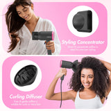 Ionic Blow Dryer with Diffuser and Concentrator for Women