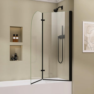 Glass Shower Door Over Tub with Matte Black