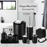 Bathroom Accessory Set with Trash Can, Soap Dispenser