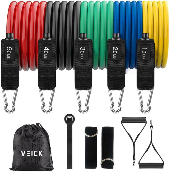 VEICK Resistance Bands, Exercise Bands, Workout Bands, Resistance Bands for Working Out with Handles for Men and Women, Exercising Bands for Fitness Weights Work Out at Home VEICK