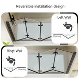 Shower Door with Foldable Hinged Design,