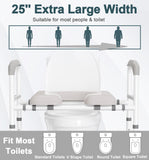 Toilet Seat Risers for Seniors, FSA HSA Eligible Adjustable Raised Toilet Seat with Handles,