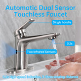 Touchless Automatic Motion Sensor Bathroom Faucet with 1 Handle