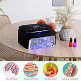 Nail Lamp, Portable 30 Beads Led Nail Light with 4 Timer Setting (Black)