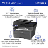 Brother MFC-L2820DW XL Wireless Compact Monochrome All-in-One Laser Printer