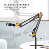 Hair Dryer Stand - Adjustable Height, 360° Rotating with Heavy Base for Hands