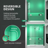 Semi-Frameless Foldable Hinged Bathtub Glass Door