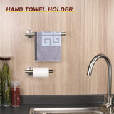 Bathroom Hardware Set- Premium 304 Stainless Steel Toilet Roll Holder and Towel Rack