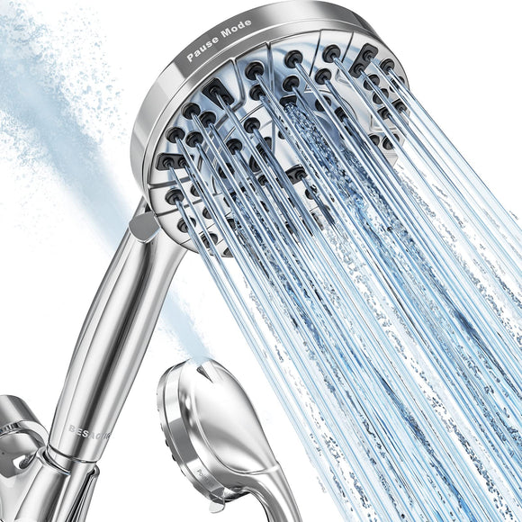 Functions High Pressure shower head with handheld, Built-in Pause Mode & 2 Power Wash