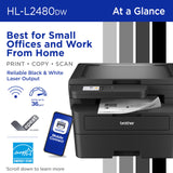 Brother HL-L2480DW Wireless Compact Monochrome Multi-Function Laser Printer