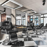 Barber Chair with 2 Hand Levers, Reclining Salon