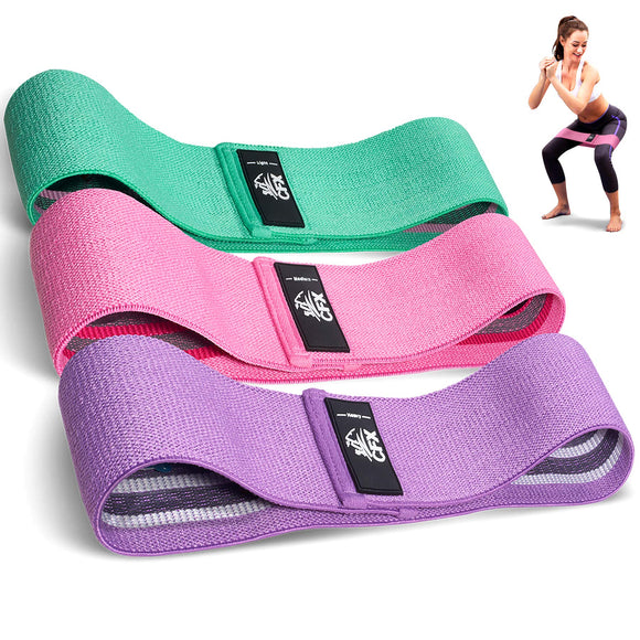 CFX Resistance Bands Set, Exercise Bands with Non-Slip Design for HIPS & Glutes, 3 Levels Workout Bands for Women and Men, Booty Bands for Home Fitness, Yoga, Pilates CFX