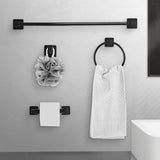 Matte Black Bathroom Hardware Set 4 Pieces,Towel Bar