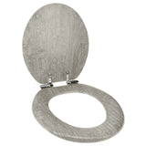 Distressed Grey Wood Round Toilet Seat 12015