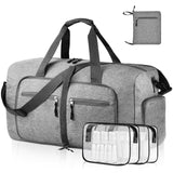 Toiletry Bags - Foldable Duffel Bag with Shoes Compartment - Overnight Bags Waterproof