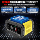 20A Battery Charger,12/24V Lifepo4 Lead Acid Automatic Smart Car Battery Charger, Portable Automotive Trickle Charger, Automobile Battery Maintainer, for Car Truck Motorcycle Lawn Mower Boat Batteries