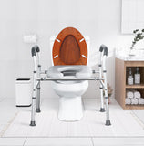 Raised Toilet Seat with Handles, Toilet Seat Riser for Seniors with Height