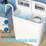 Portable Mini Washing Machine Washer with Twin Tub, Dryer Wash