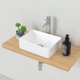 Bathroom Small Vessel Sink Above Counter White Porcelain Ceramic Sink