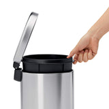 1.2 Gallon Round Bathroom Step Trash Can, Brushed Stainless Steel