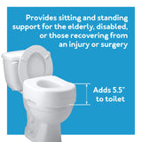 Toilet Seat Riser - Adds 5.5 Inch of Toilet Height - Raised Toilet Seat with 300 Pound