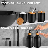 Bathroom Accessories, Plastic Soap Dispenser and Toothbrush Holder Set, Qtip & Cotton Ball