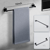 Matte Black Bathroom Hardware Set 4 Pieces,Towel Bar