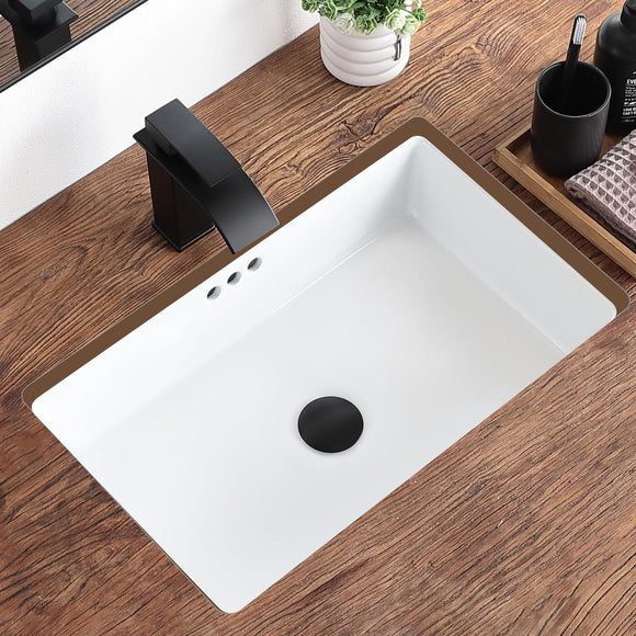 Bathroom Sink Rectangular Undermount Sink White