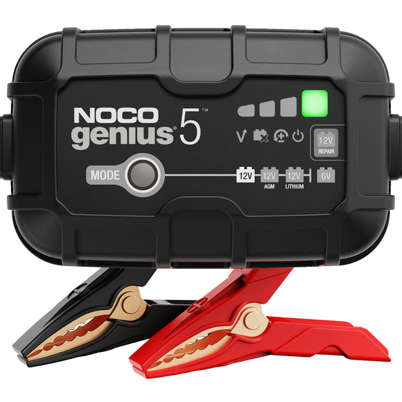 NOCO GENIUS5, 5A Smart Car Battery Charger, 6V and 12V Automotive Charger, Battery Maintainer,