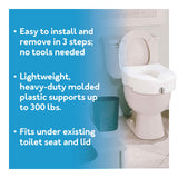 Raised Toilet Seat and Toilet Riser, 5 Inch Height Toilet