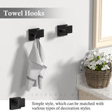 Matte Black Bathroom Accessories Set, 23.6 Inch Bath Towel Bar Set,