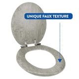 Distressed Grey Wood Round Toilet Seat 12015