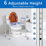 Toilet Seat Riser for Seniors with Adjustable Height, up to 400lbs, Raised Toilet Seat