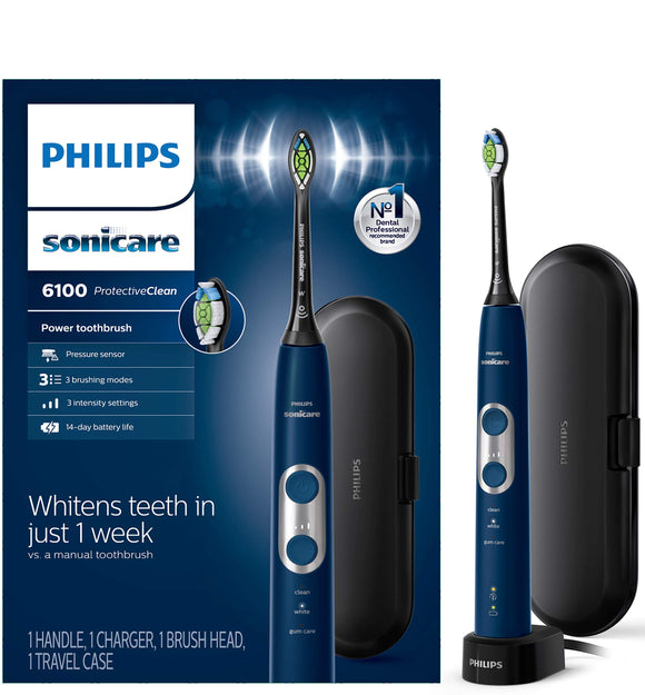 ProtectiveClean 6100 Rechargeable Electric Power Toothbrush, Navy Blue