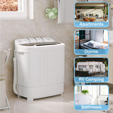 Portable Washer Wash and Spin Cycle Combo, Built-in Gravity Drain