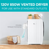 Dryer, 1.5 Cu. Ft. 850W Electric Dryer, 120V Vented Portable Dryer