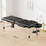 Massage Table Portable, 2-Fold Lash Bed with Side Pocket