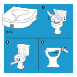 Raised Toilet Seat and Toilet Riser, 5 Inch Height Toilet