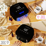 Nail Lamp, Portable 30 Beads Led Nail Light with 4 Timer Setting (Black)