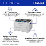 Wireless Compact Digital Color Printer with Laser Quality Output, Duplex