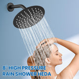 Shower Faucet Set with 8 Inch Rainfall Round Showerhead