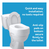 Toilet Seat Riser - Adds 5.5 Inch of Toilet Height - Raised Toilet Seat with 300 Pound