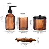 Decent Glass Bathroom Accessories Set with Decorative Pressed