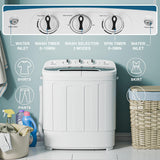 Portable Washer Wash and Spin Cycle Combo, Built-in Gravity Drain