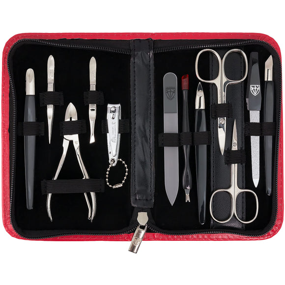 12 piece manicure pedicure grooming kit set for professional